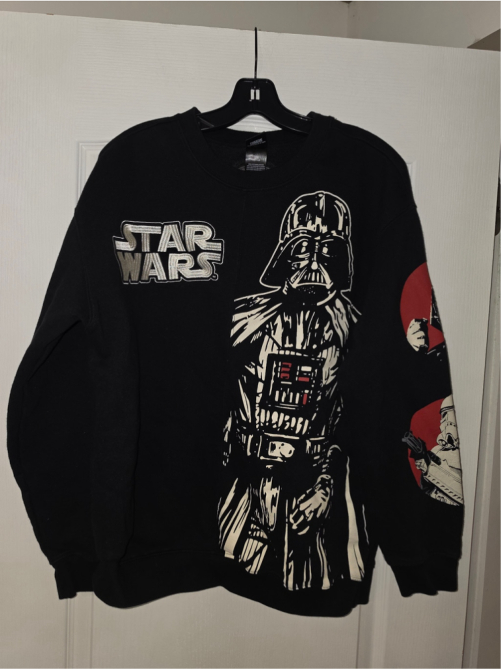 Men's Star Wars Graphic Sweatshirt Black White Size L